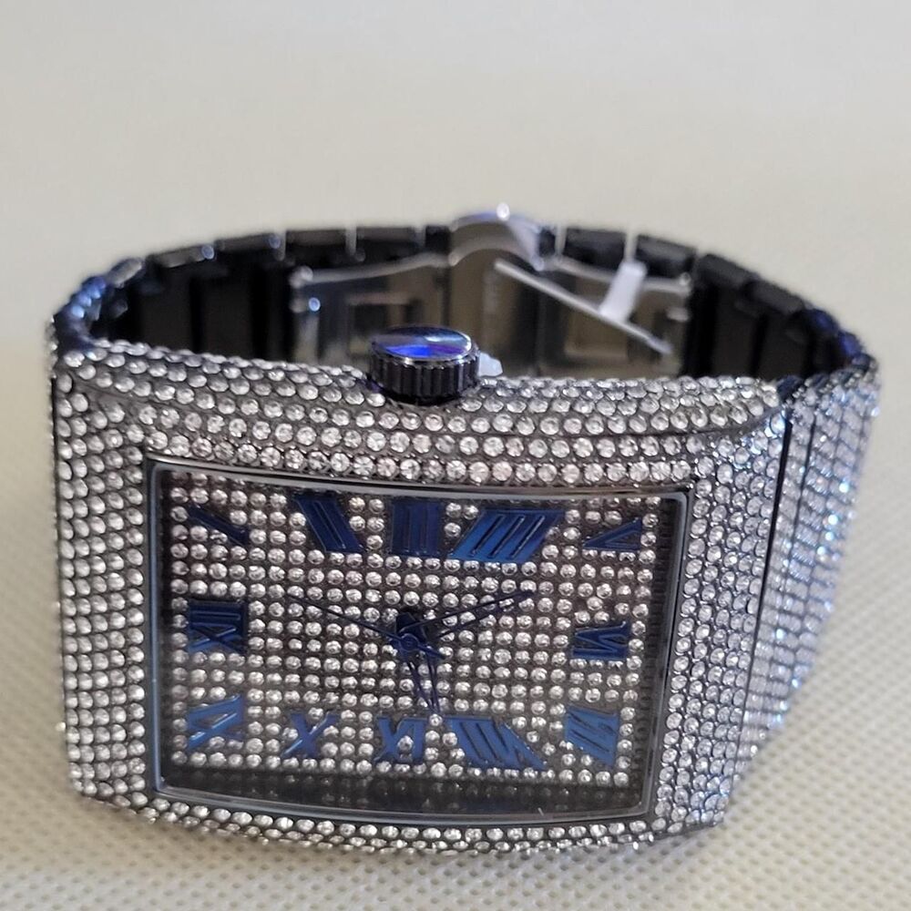 No-brand Men's Silver and Blue Watch